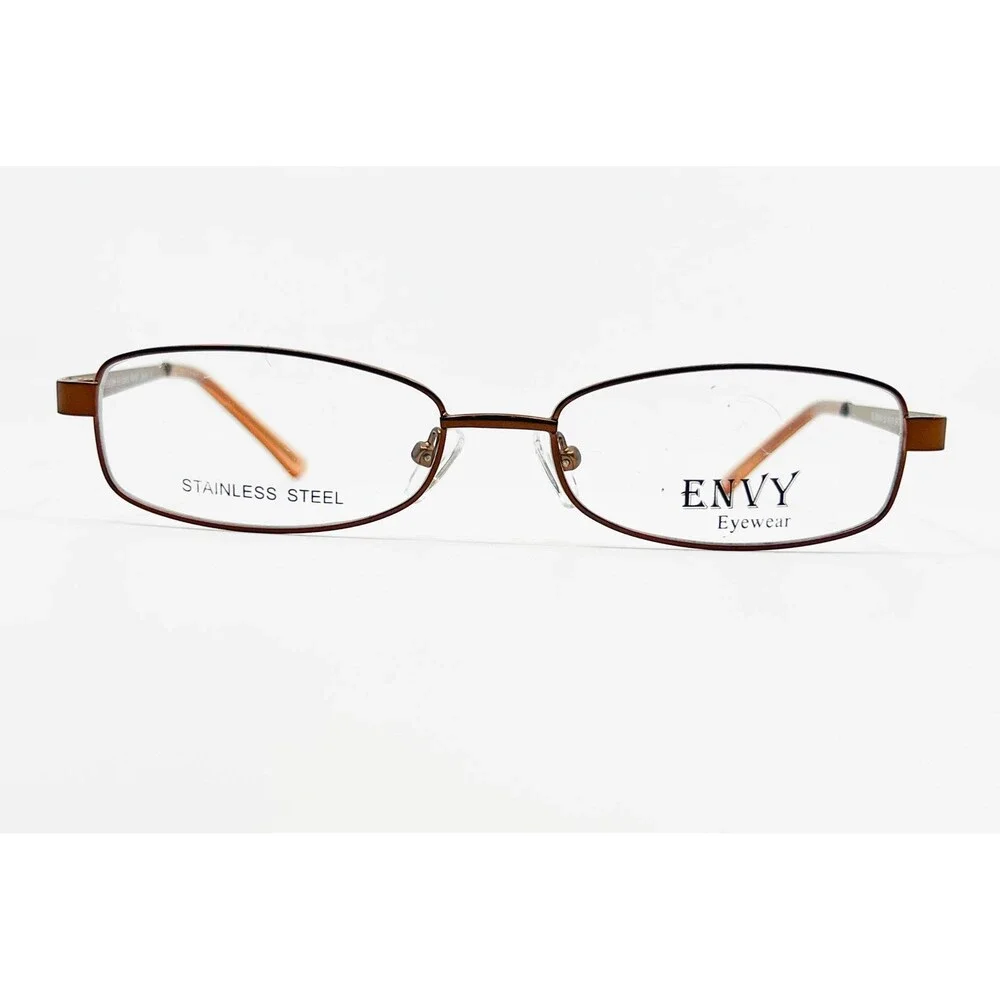 Envy Eyewear Eyeglasses Frames Womens Brown EE-DAWN Stainless Steel 52-16-135